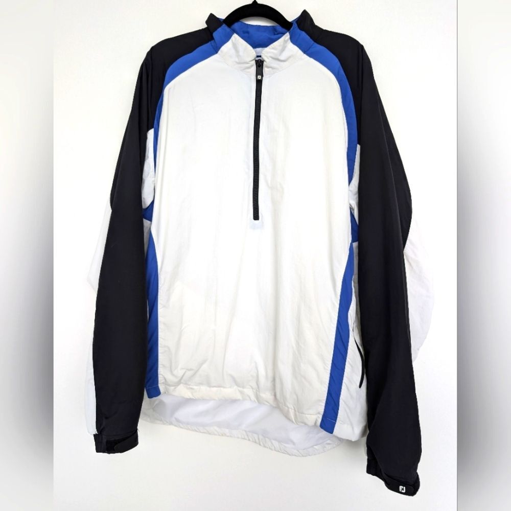 FootJoy Pullover Zip Windbreaker Sweatshirt Sz L Colorblock w Pockets